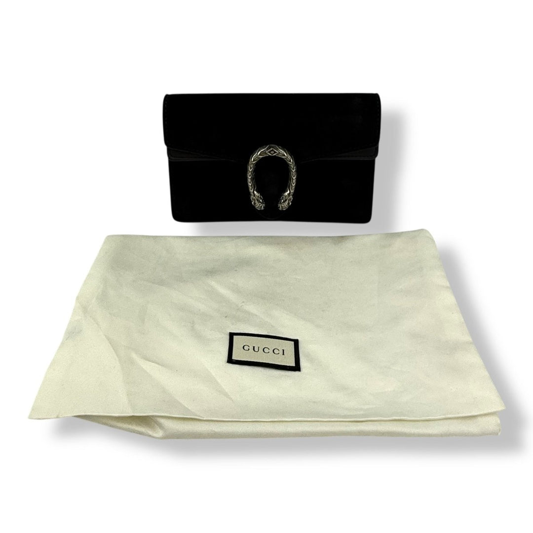 Gucci GG Dionysus Black Suede Super Mini Handbag - Lux Central