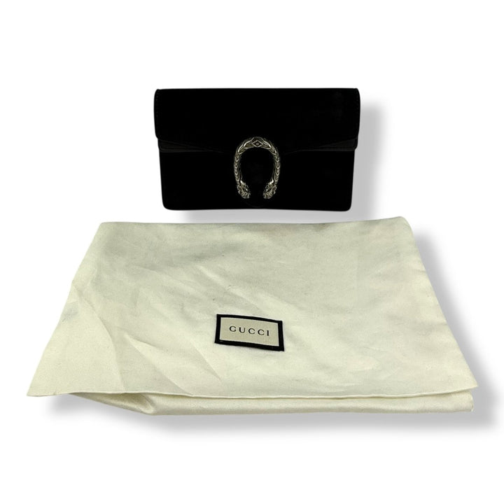 Gucci GG Dionysus Black Suede Super Mini Handbag - Lux Central