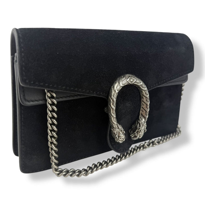 Gucci GG Dionysus Black Suede Super Mini Handbag - Lux Central