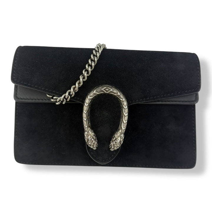 Gucci GG Dionysus Black Suede Super Mini Handbag - Lux Central