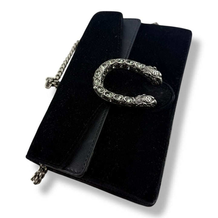 Gucci GG Dionysus Black Velvet Super Mini Handbag - Lux Central