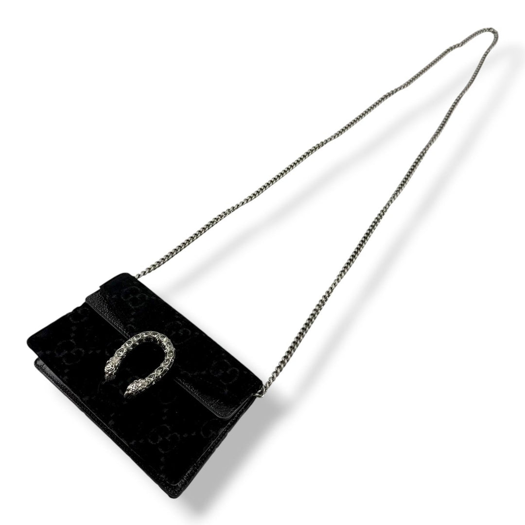 Gucci GG Dionysus Black Velvet Super Mini Handbag - Lux Central