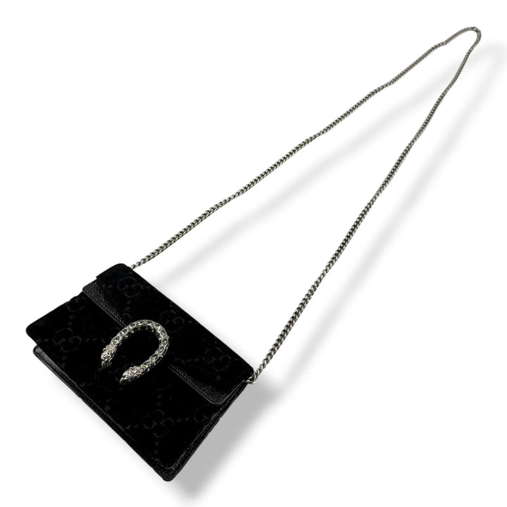 Gucci GG Dionysus Black Velvet Super Mini Handbag - Lux Central