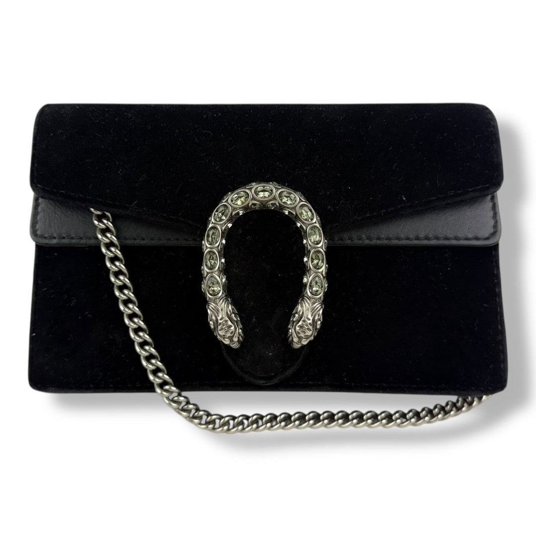 Gucci GG Dionysus Black Velvet Super Mini Handbag - Lux Central