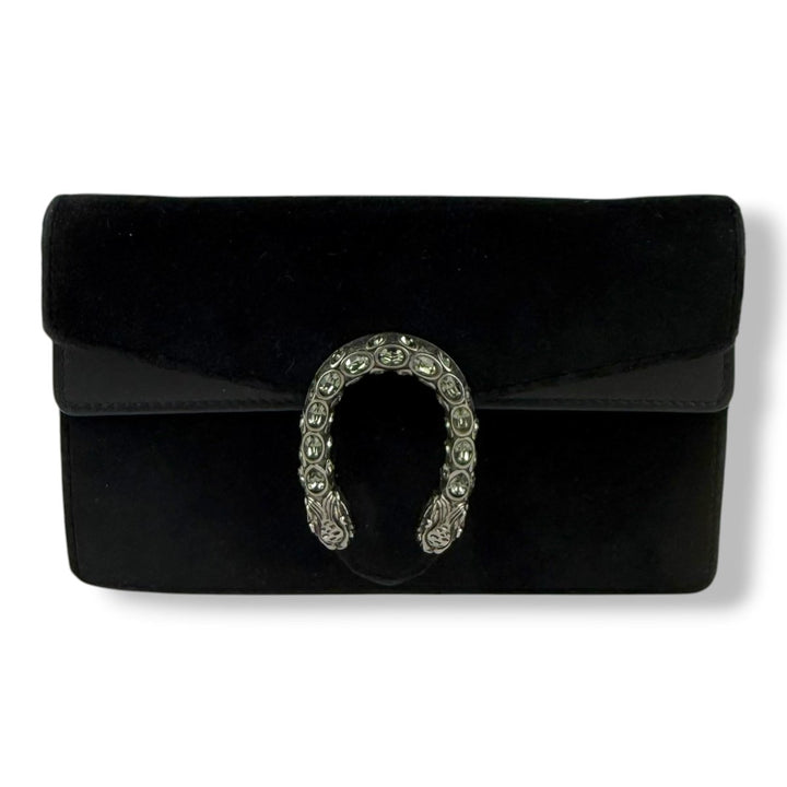 Gucci GG Dionysus Black Velvet Super Mini Handbag - Lux Central