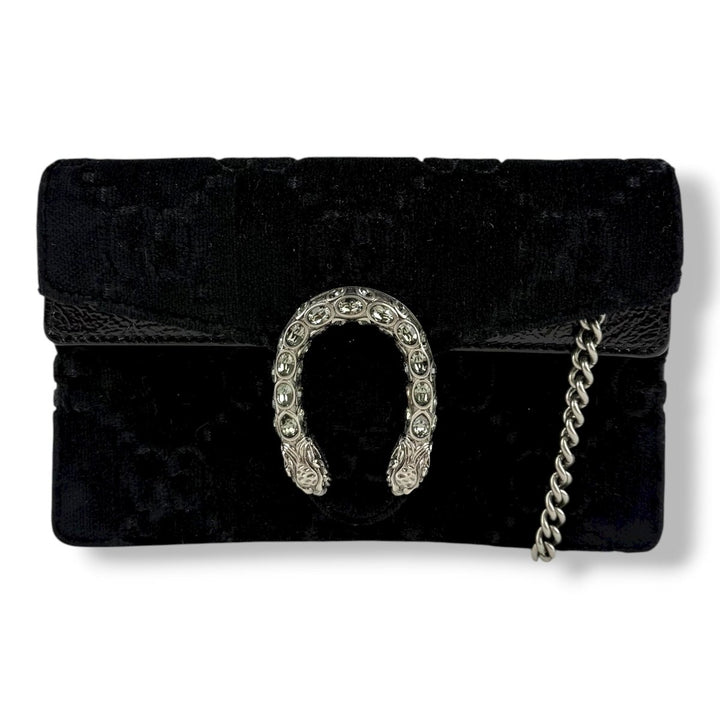 Gucci GG Dionysus Black Velvet Super Mini Handbag - Lux Central
