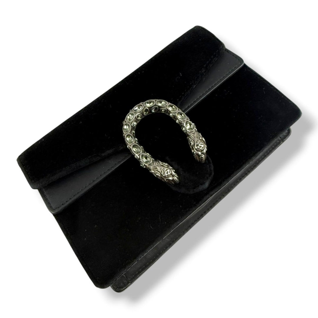 Gucci GG Dionysus Black Velvet Super Mini Handbag - Lux Central
