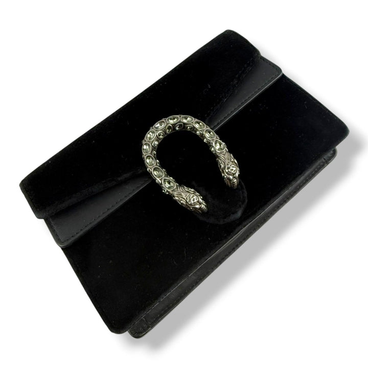 Gucci GG Dionysus Black Velvet Super Mini Handbag - Lux Central