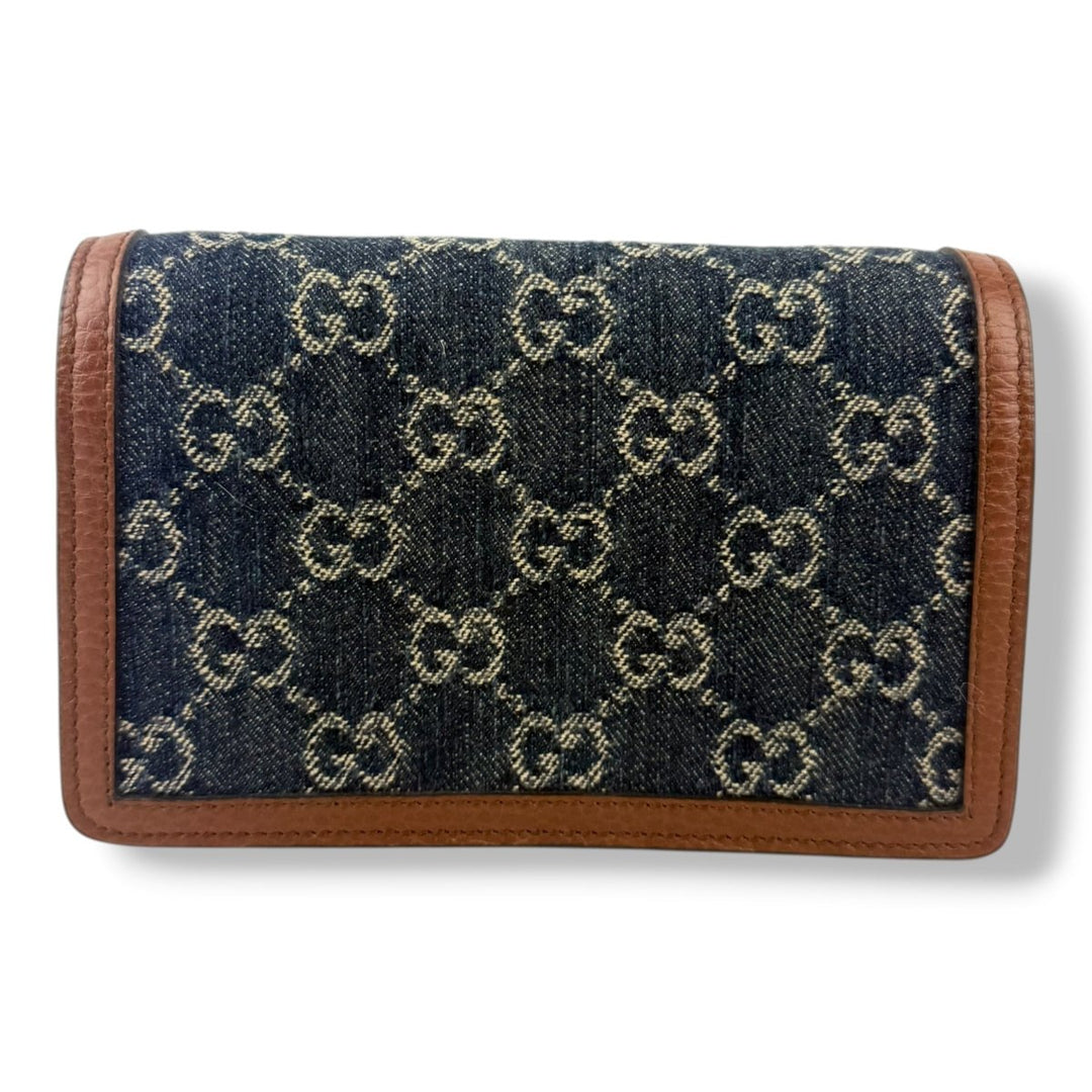 Gucci GG Dionysus Denim/Leather Beige/Navy Super Mini Handbag - Lux Central