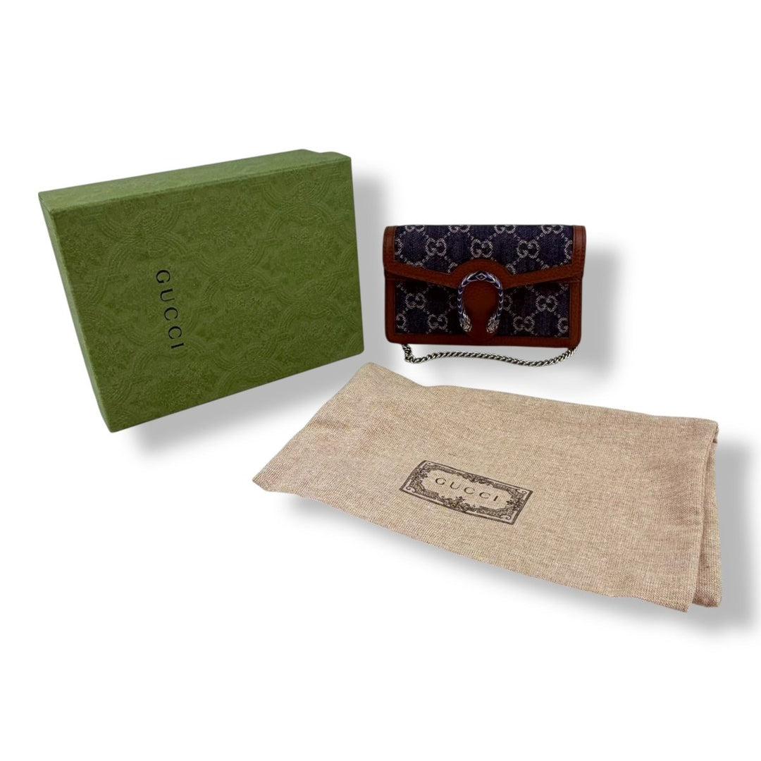 Gucci GG Dionysus Navy/Brown Super Mini Handbag - Lux Central