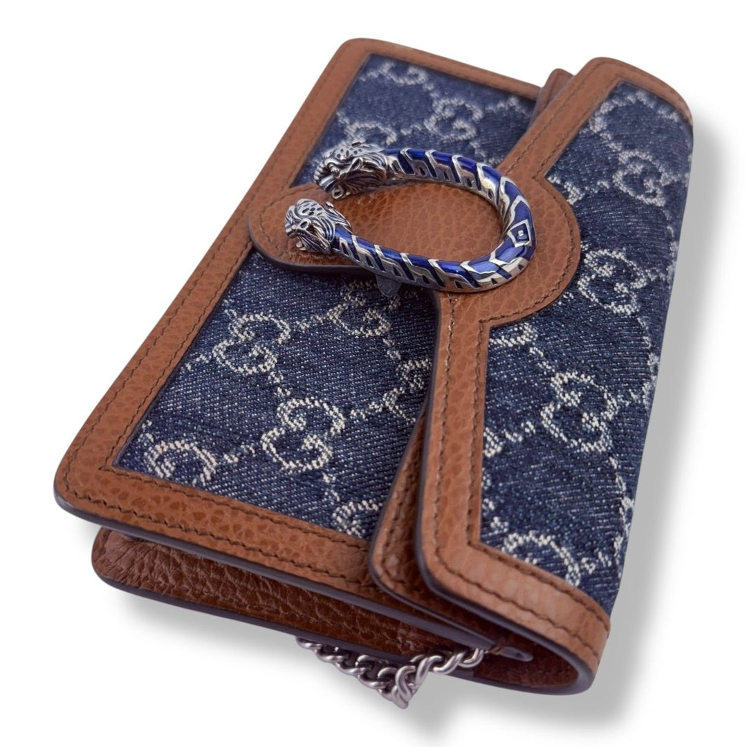 Gucci GG Dionysus Navy/Brown Super Mini Handbag - Lux Central