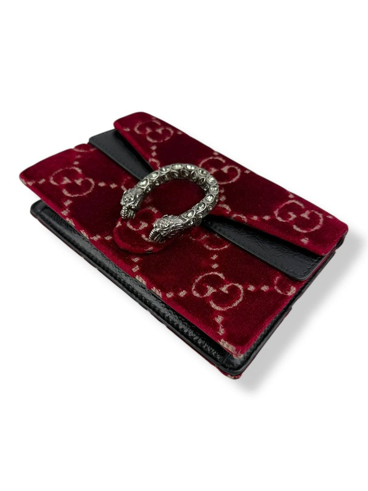 Gucci GG Dionysus Red Velvet Super Mini Handbag - Lux Central