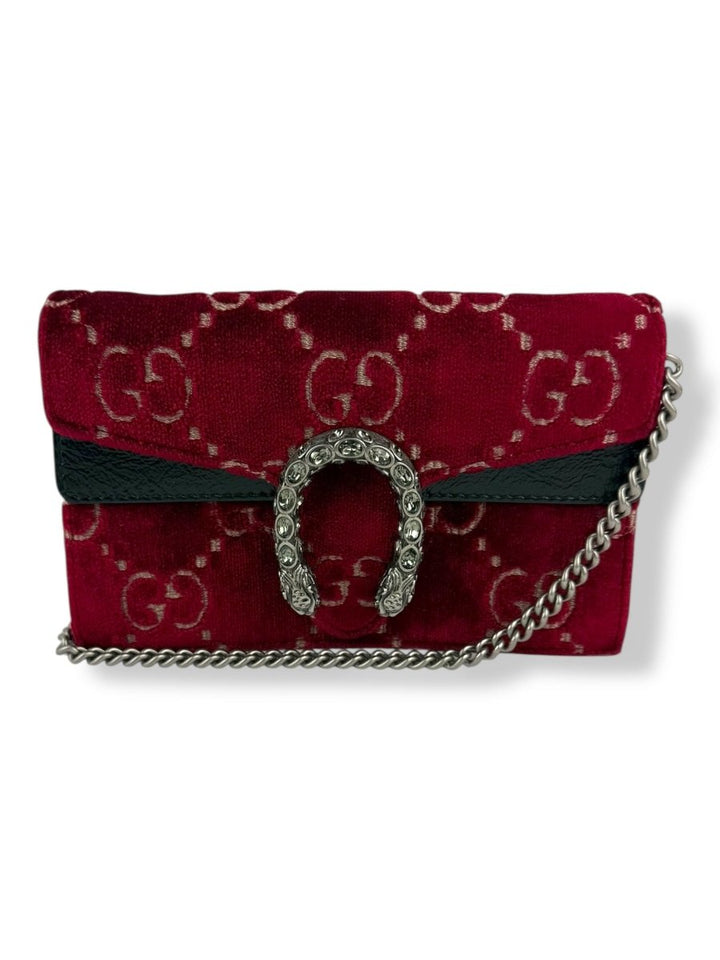Gucci GG Dionysus Red Velvet Super Mini Handbag - Lux Central