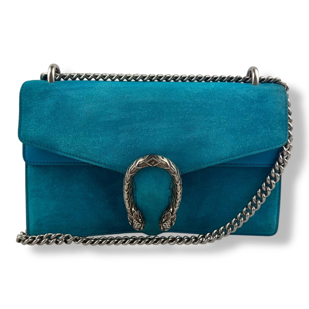 Gucci GG Dionysus Small Blue Suede Handbag - Lux Central