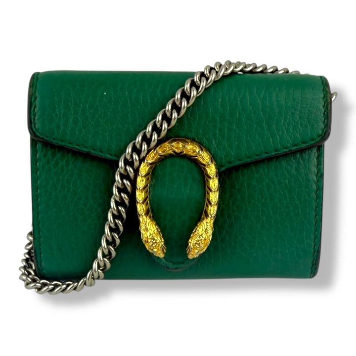 Gucci GG Dionysus Super Mini Green Clutch Handbag - Lux Central