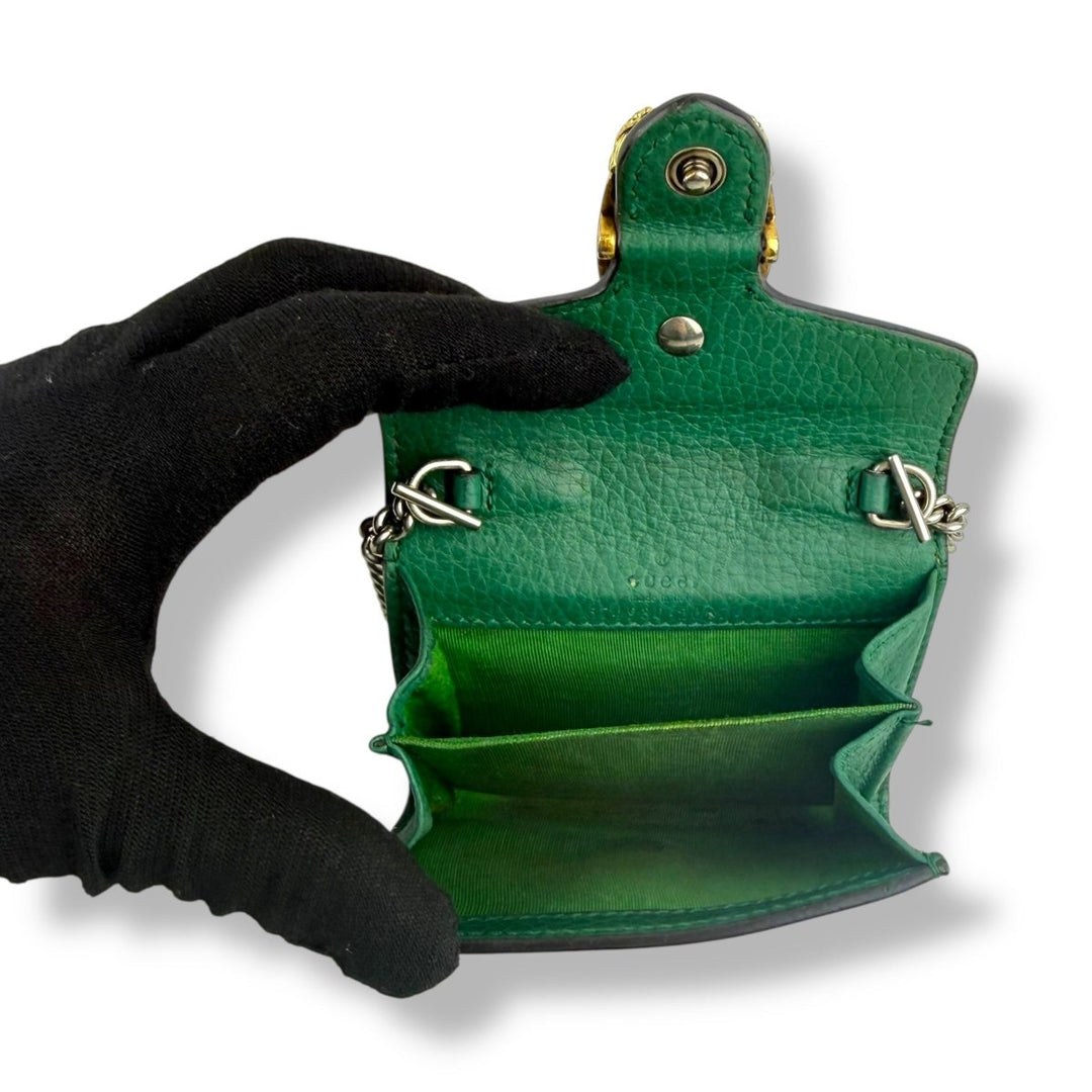 Gucci GG Dionysus Super Mini Green Clutch Handbag - Lux Central