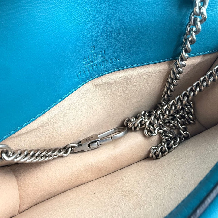 Gucci GG Dionysus Teal Velvet Super Mini Handbag - Lux Central