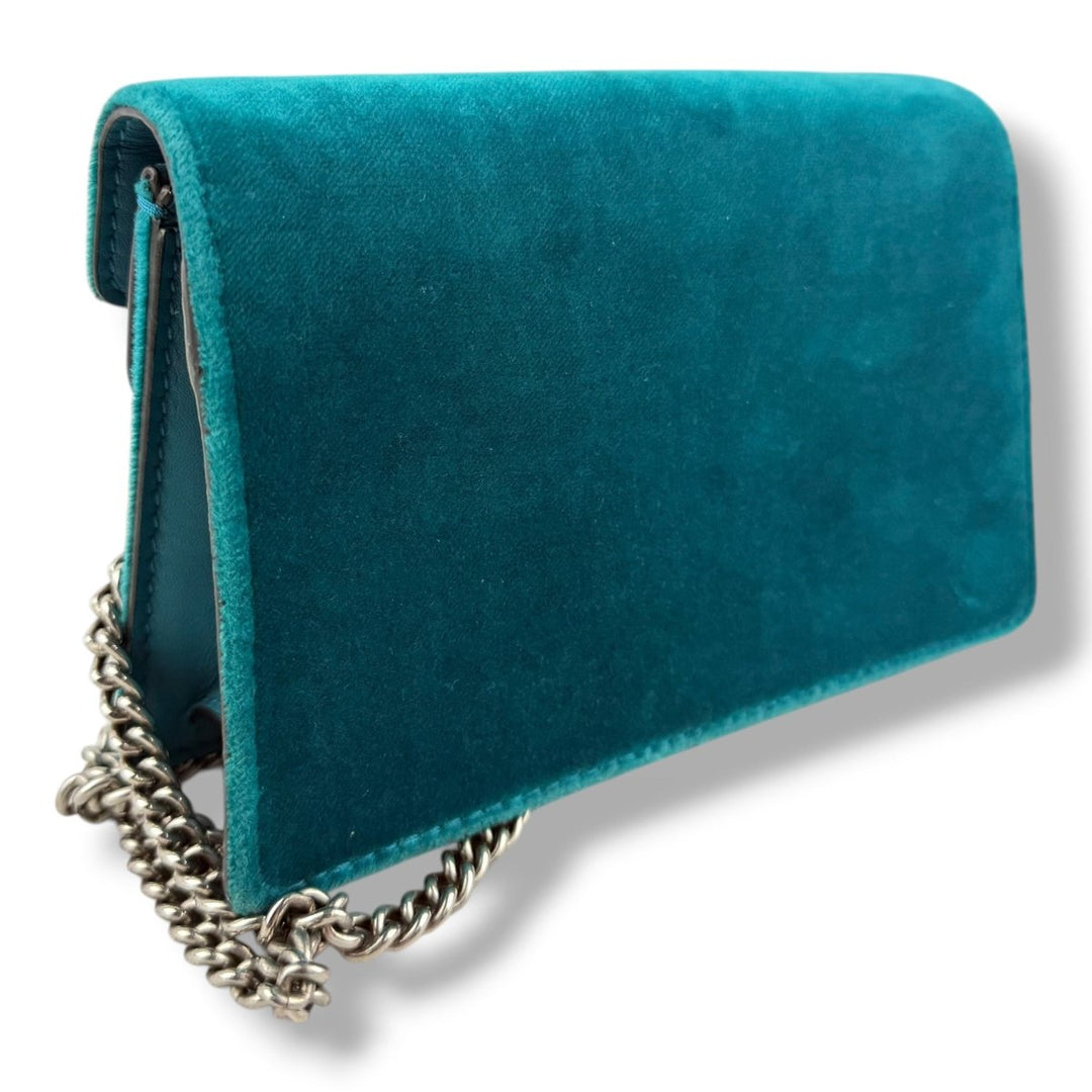 Gucci GG Dionysus Teal Velvet Super Mini Handbag - Lux Central