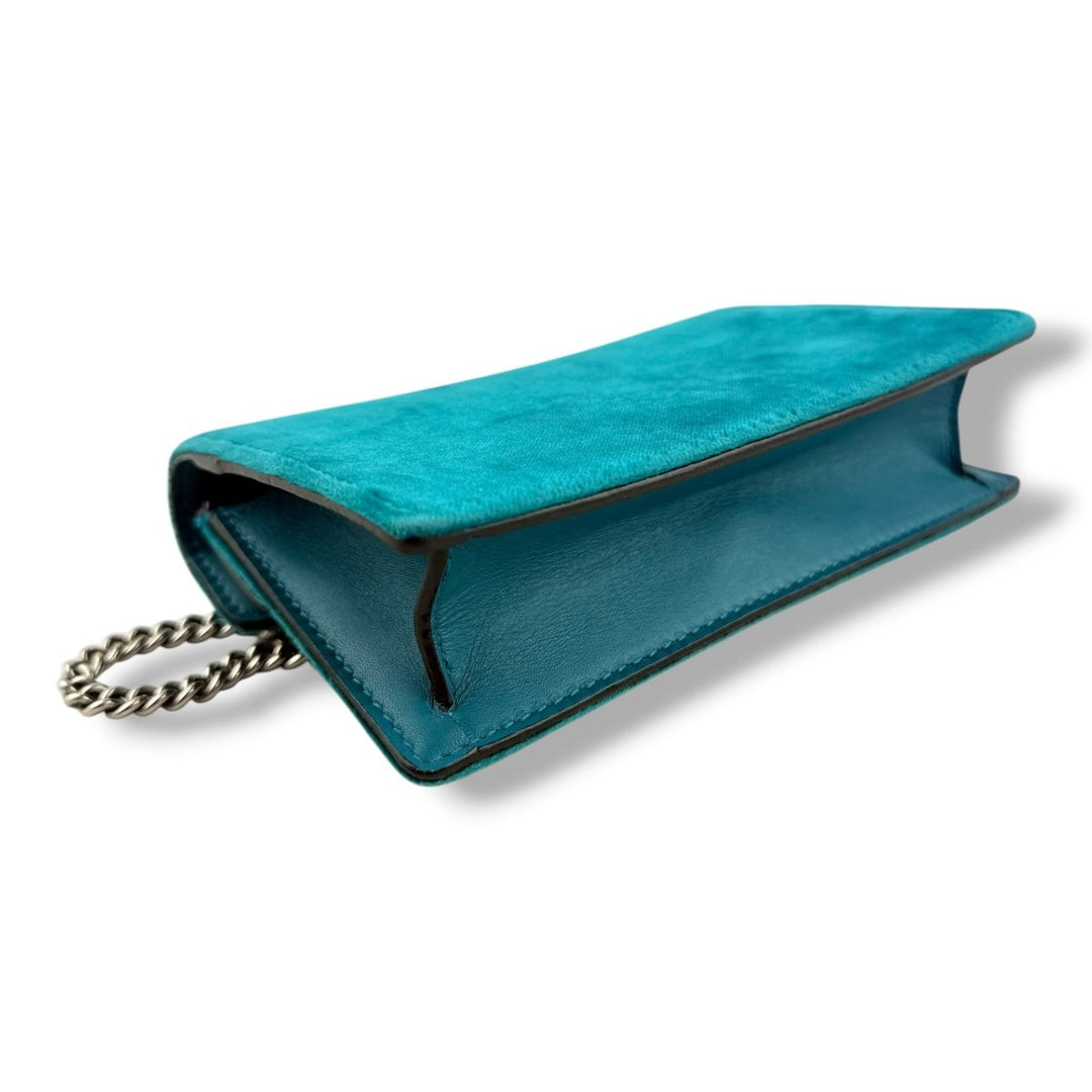 Gucci GG Dionysus Teal Velvet Super Mini Handbag - Lux Central