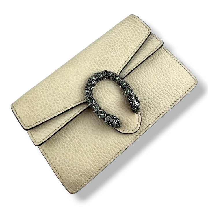 Gucci GG Dionysus White Leather Super Mini Handbag - Lux Central