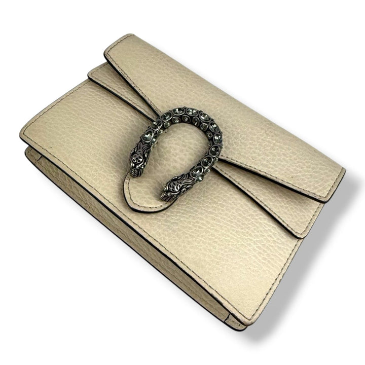 Gucci GG Dionysus White Leather Super Mini Handbag - Lux Central
