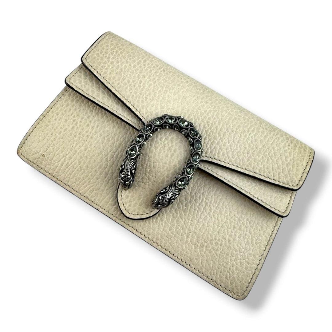Gucci GG Dionysus White Leather Super Mini Handbag - Lux Central