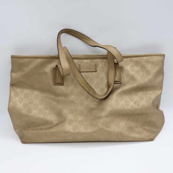 Gucci GG Gold Canvas Tote Bag - Lux Central