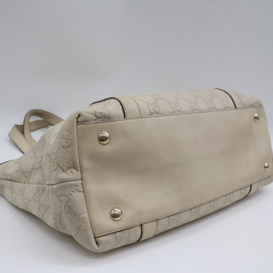Gucci GG Guccissima Beige Abbey D-Ring Tote Handbag - Lux Central