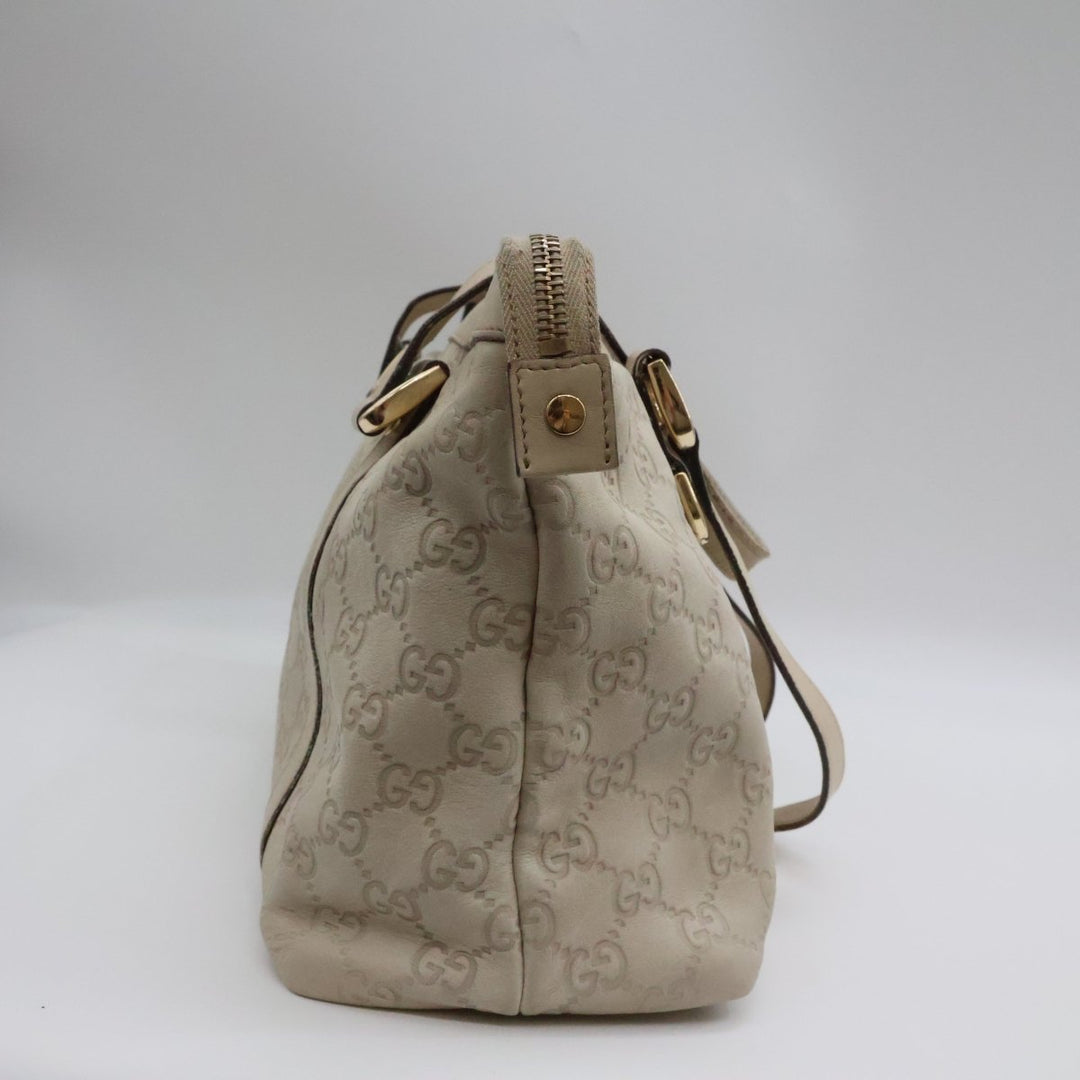 Gucci GG Guccissima Beige Abbey D-Ring Tote Handbag - Lux Central