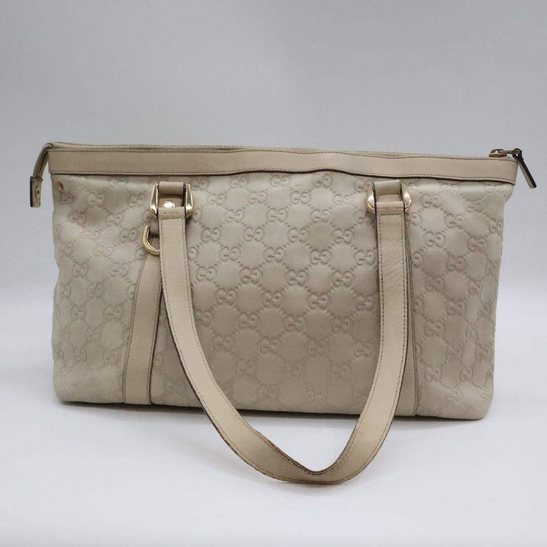 Gucci GG Guccissima Beige Abbey D-Ring Tote Handbag - Lux Central