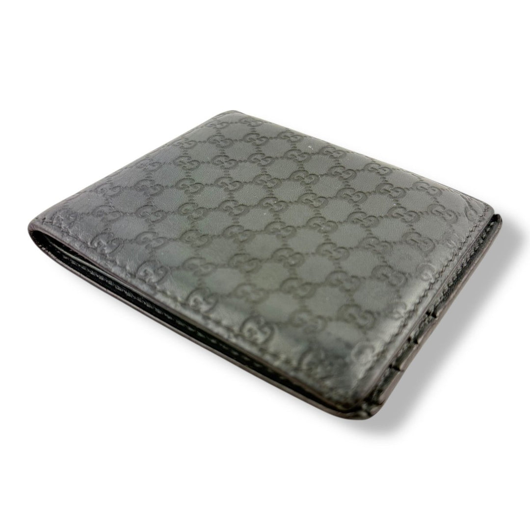 Gucci GG Guccissima Monogram Grey Leather Bifold Wallet - Lux Central