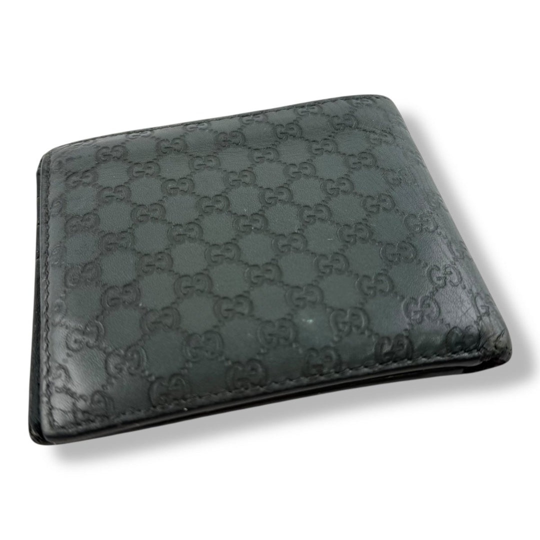 Gucci GG Guccissima Monogram Grey Leather Bifold Wallet - Lux Central