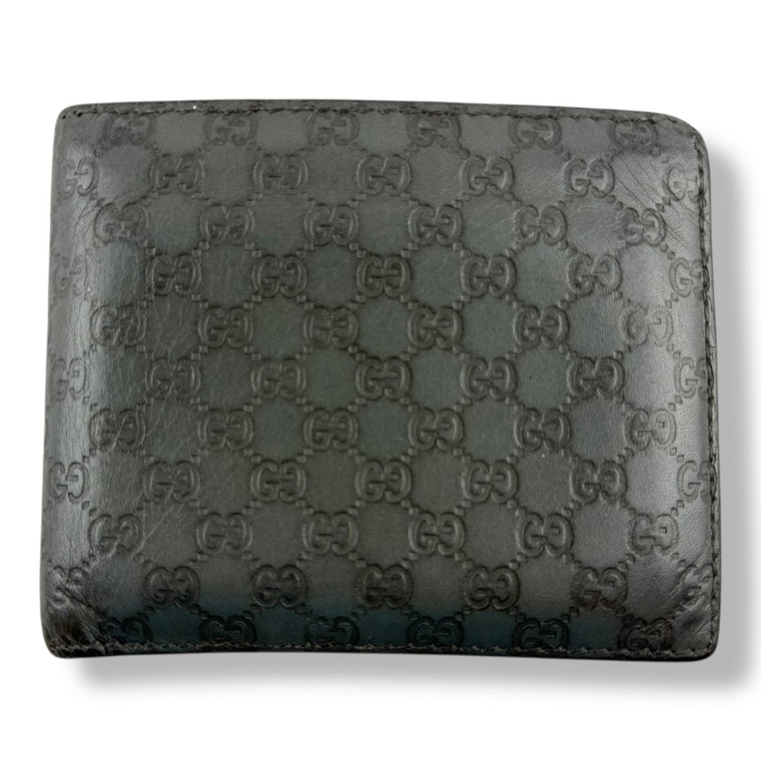 Gucci GG Guccissima Monogram Grey Leather Bifold Wallet - Lux Central