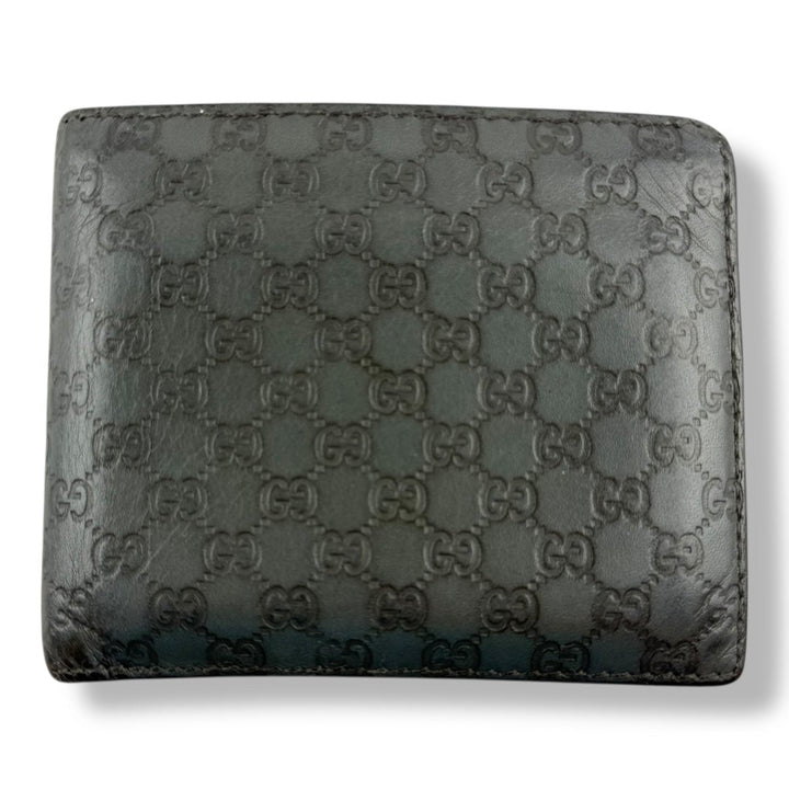 Gucci GG Guccissima Monogram Grey Leather Bifold Wallet - Lux Central