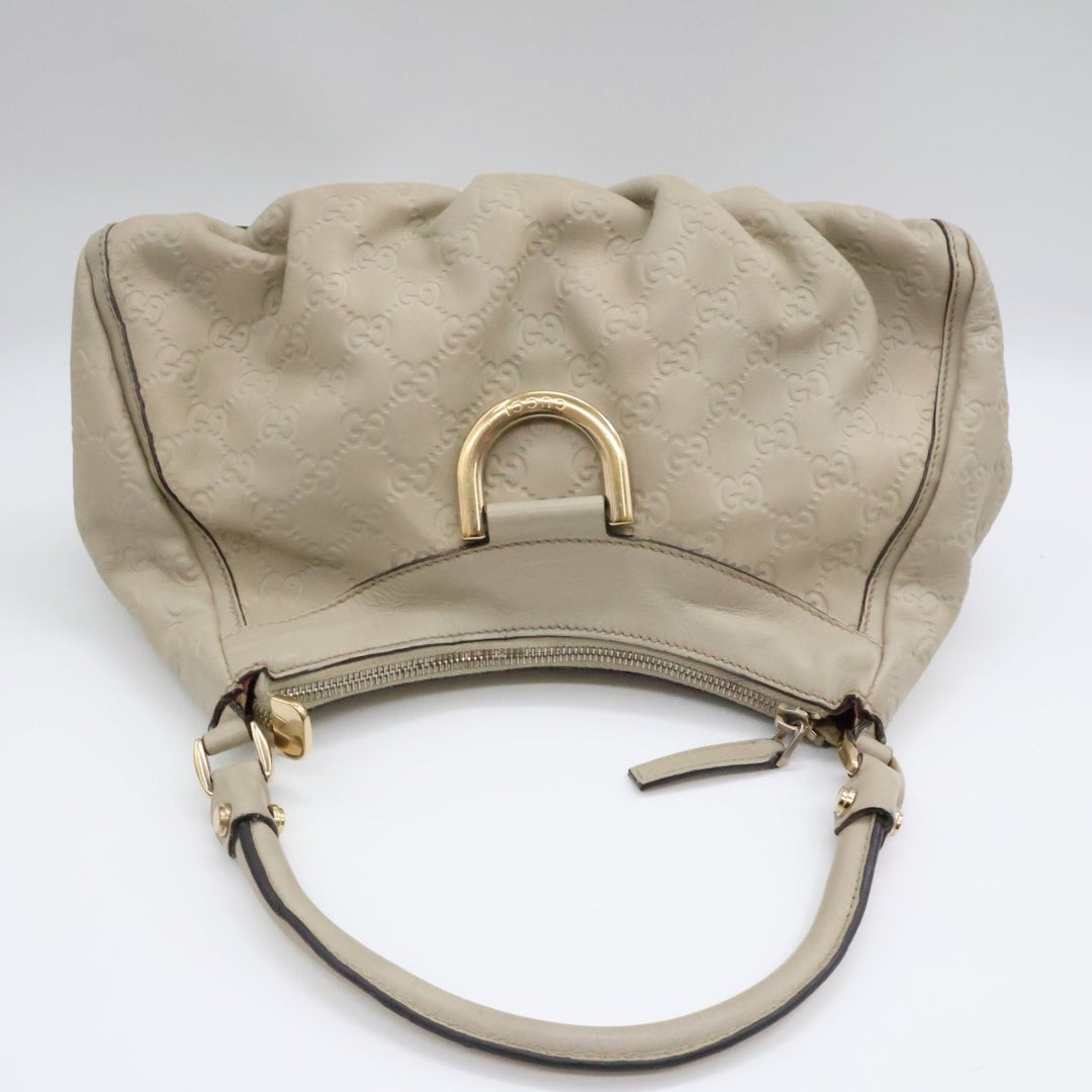 Gucci GG Guccissima Shoulder Beige Abbey D-Ring Tote Handbag - Lux Central