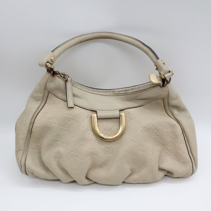 Gucci GG Guccissima Shoulder Beige Abbey D-Ring Tote Handbag - Lux Central