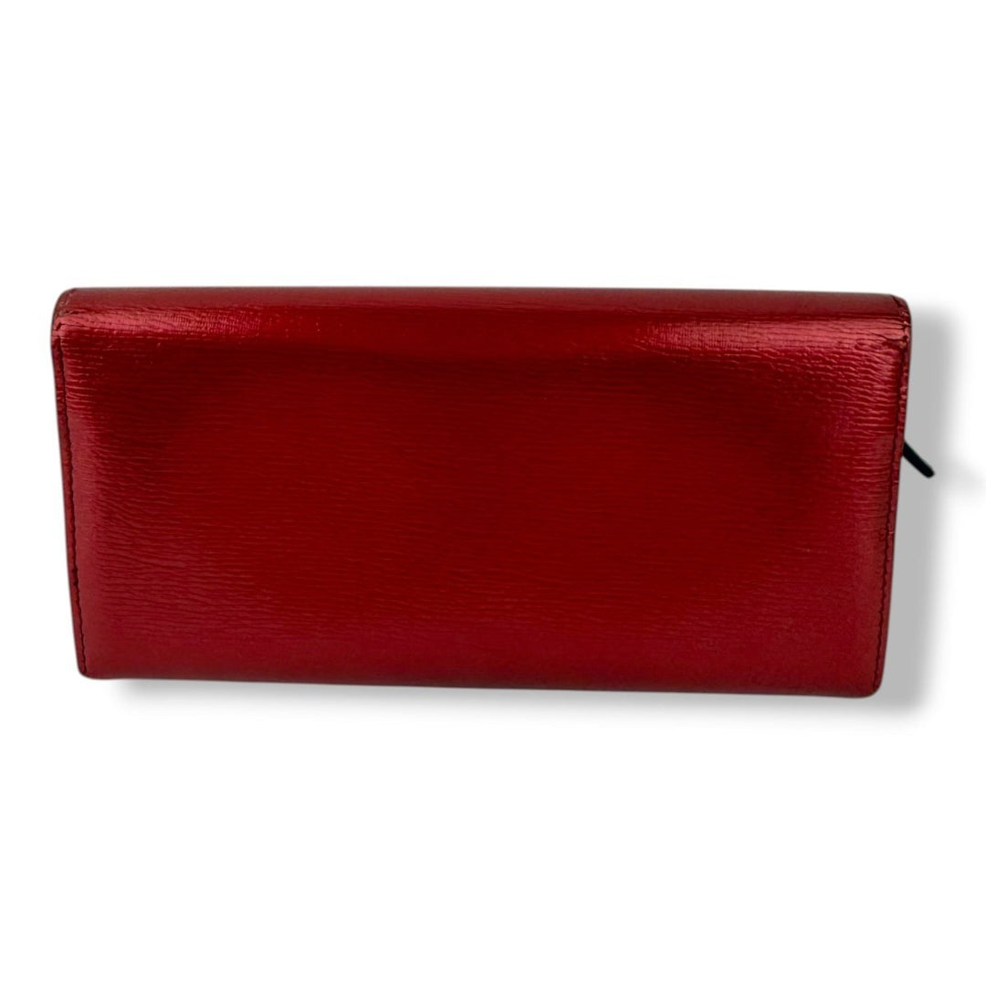 Gucci GG Heart Interlocking Red Gloss Continental Flap Wallet - Lux Central