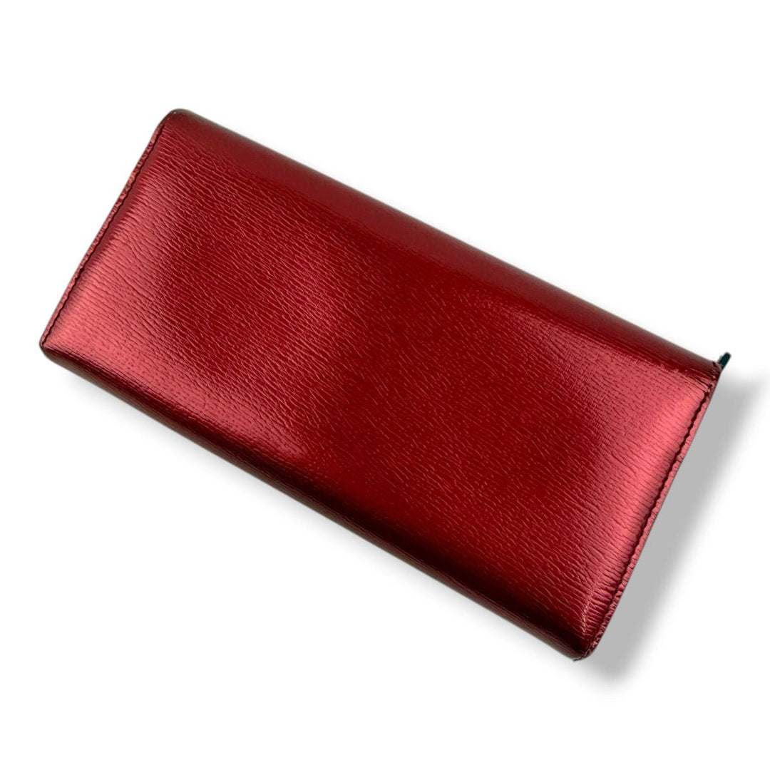 Gucci GG Heart Interlocking Red Gloss Continental Flap Wallet - Lux Central