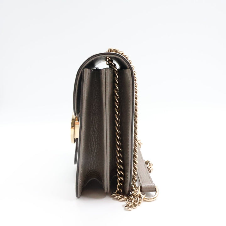 Gucci GG Interlocking Grey Leather Shoulder Handbag - Lux Central