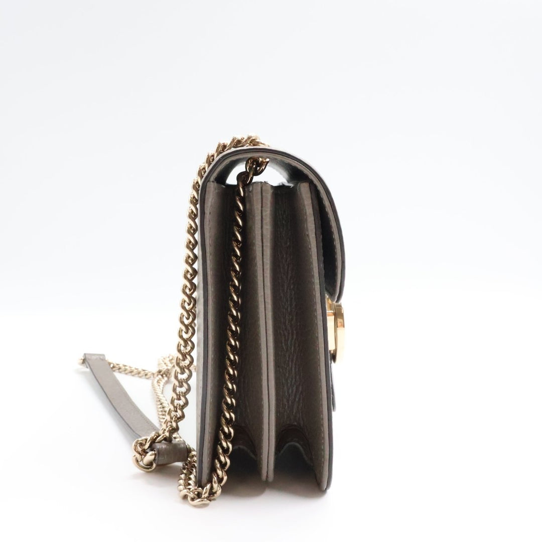 Gucci GG Interlocking Grey Leather Shoulder Handbag - Lux Central