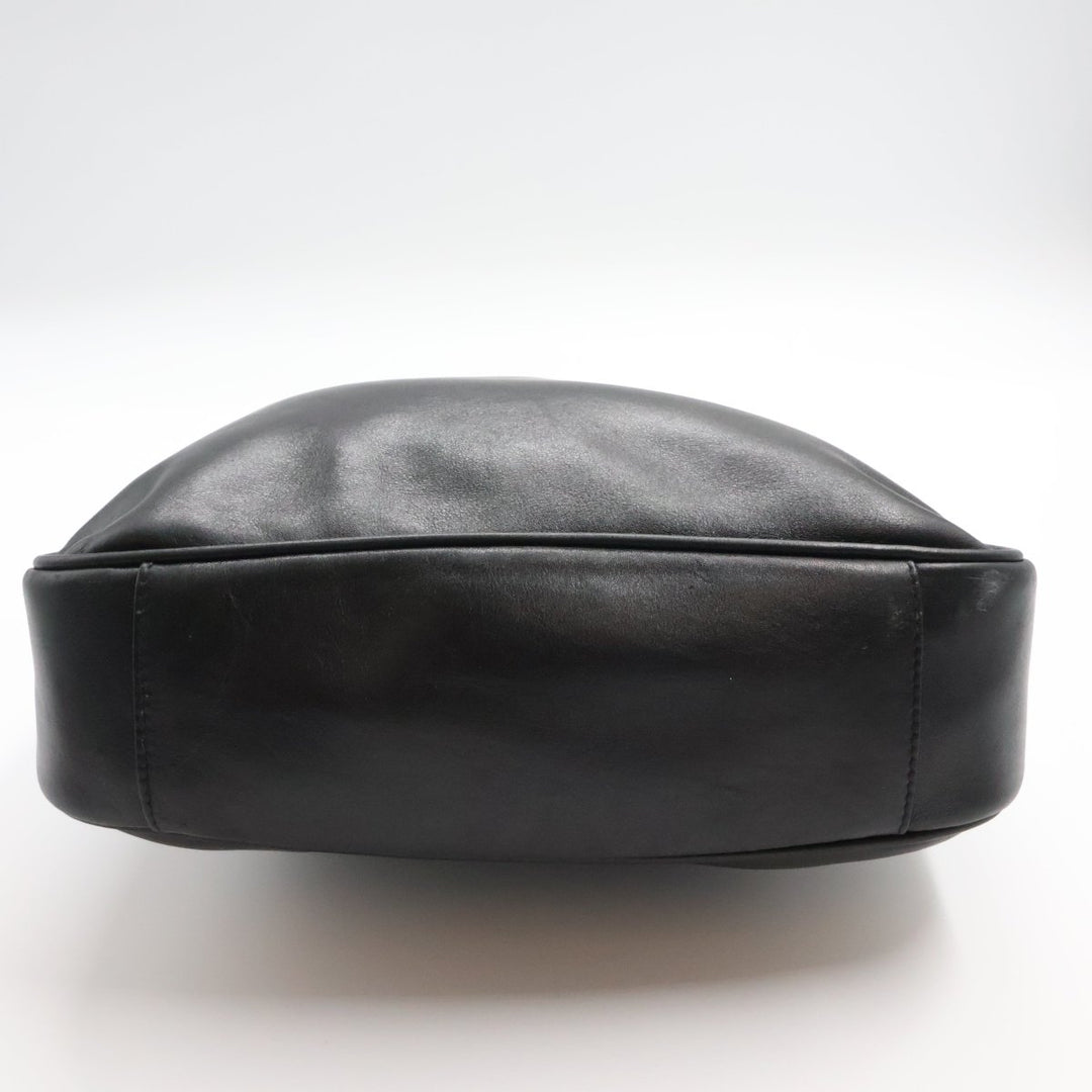 Gucci GG Leather Black Bamboo Tote Bag - Lux Central