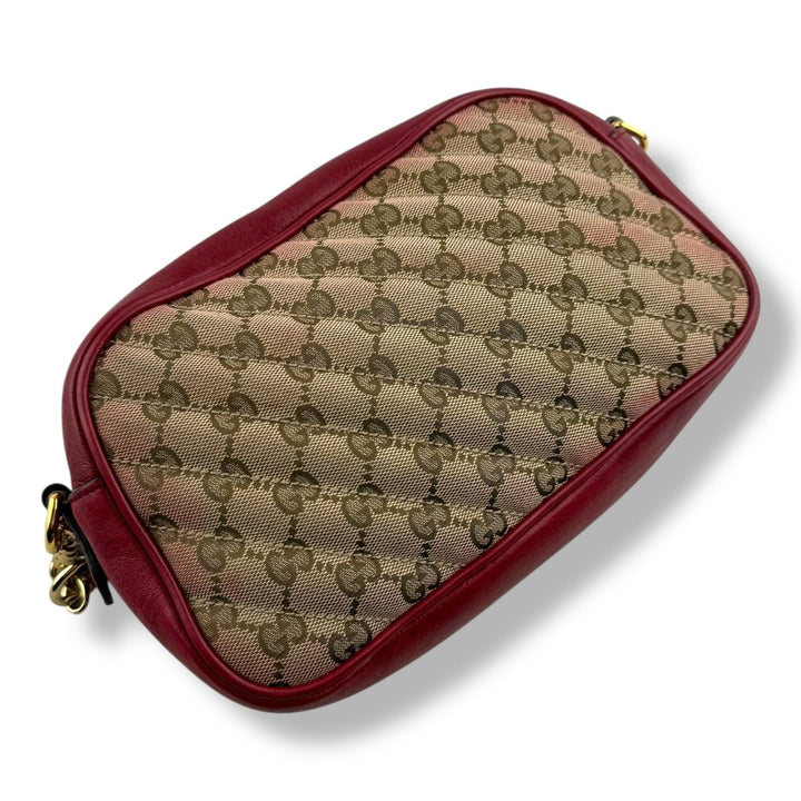 Gucci GG Marmont Beige/Red Leather Small Handbag - Lux Central