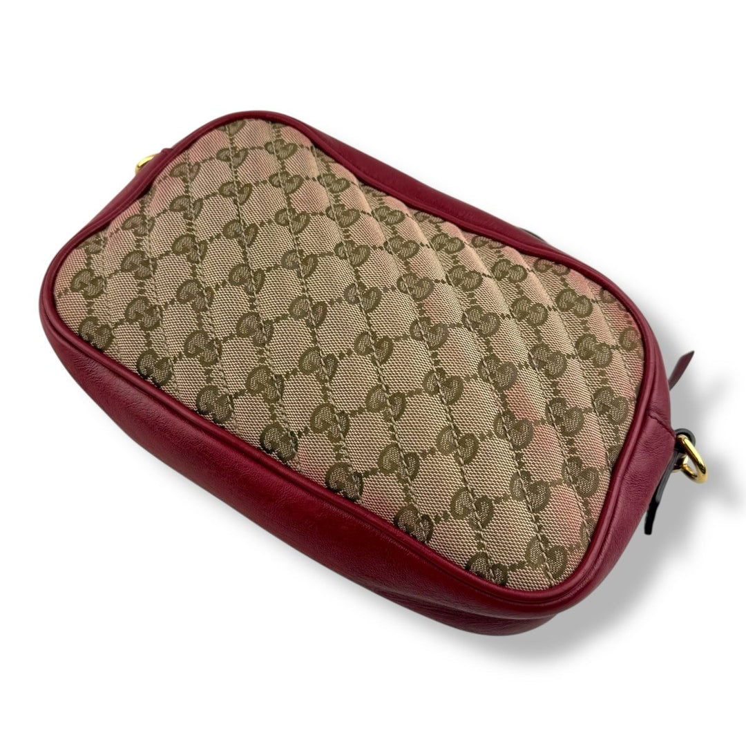 Gucci GG Marmont Beige/Red Leather Small Handbag - Lux Central