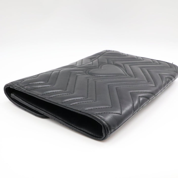 Gucci GG Marmont Black Leather Clutch Handbag - Lux Central