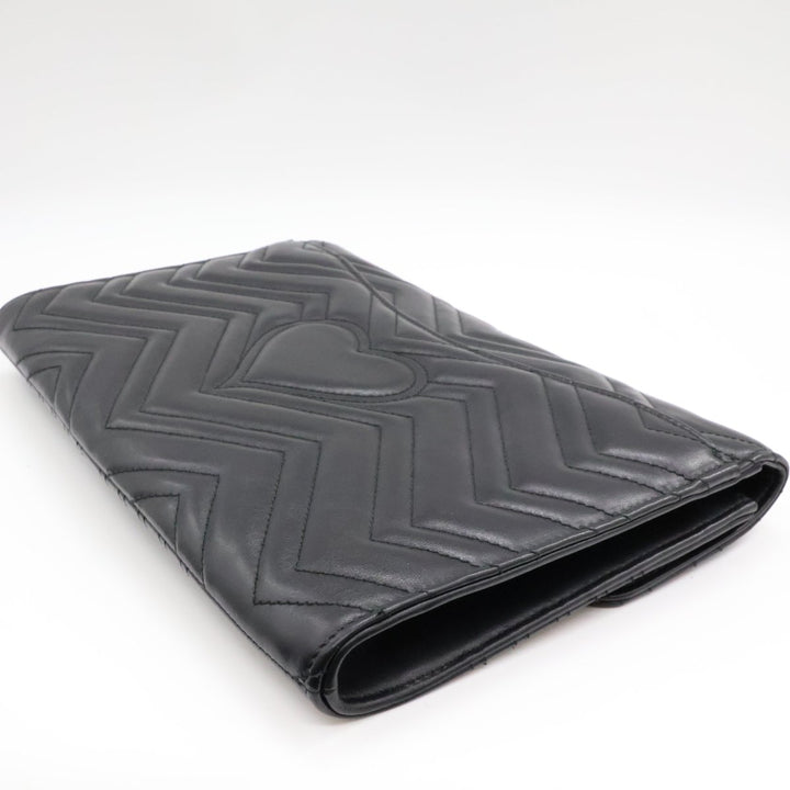 Gucci GG Marmont Black Leather Clutch Handbag - Lux Central