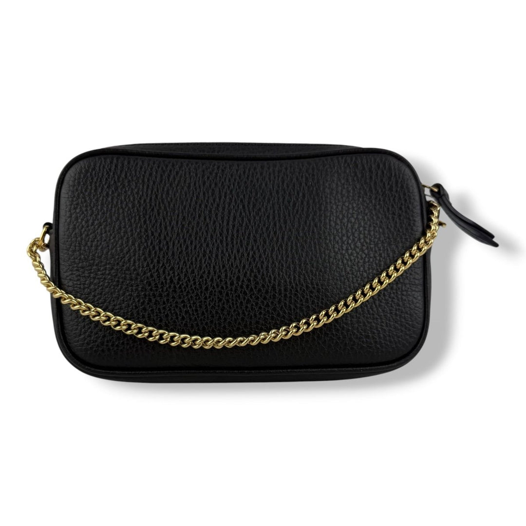 Gucci GG Marmont Black Leather Mini Camera Handbag - Lux Central