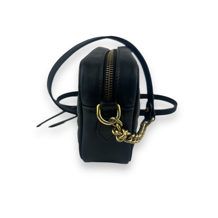 Gucci GG Marmont Black Leather Mini Handbag - Lux Central