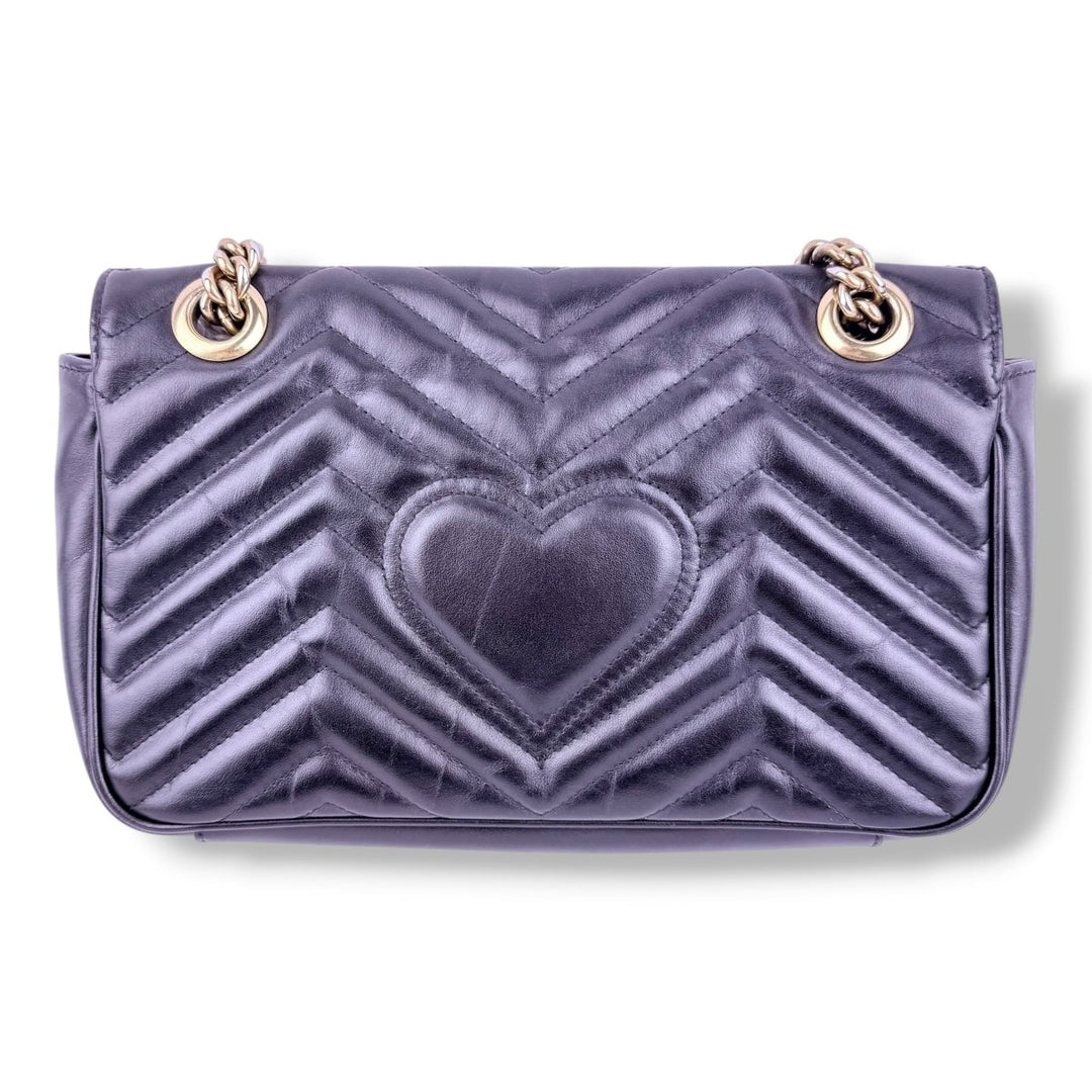 Gucci GG Marmont Black Leather Small Handbag - Lux Central