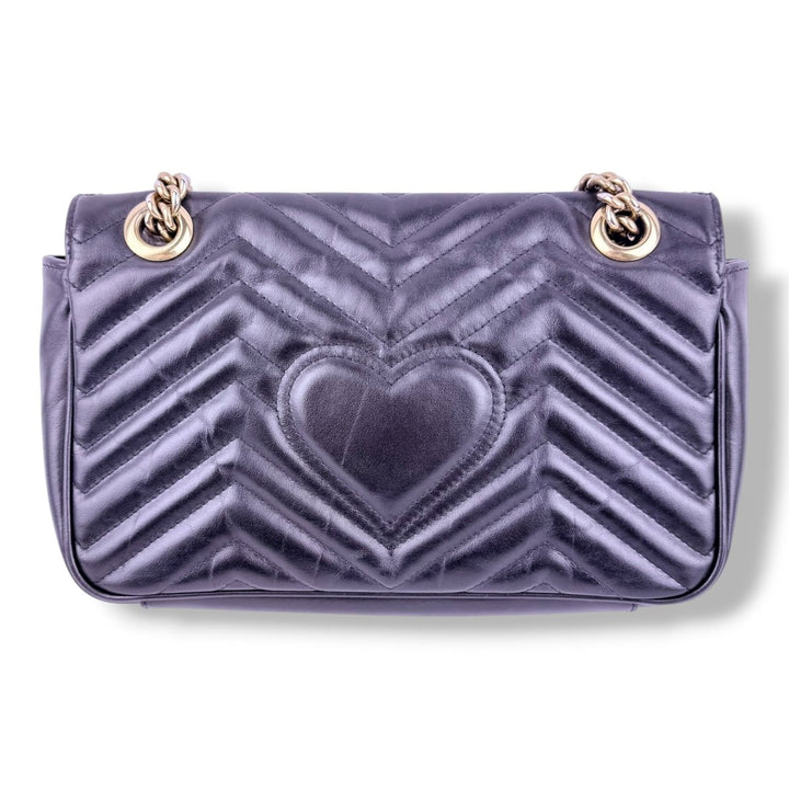 Gucci GG Marmont Black Leather Small Handbag - Lux Central