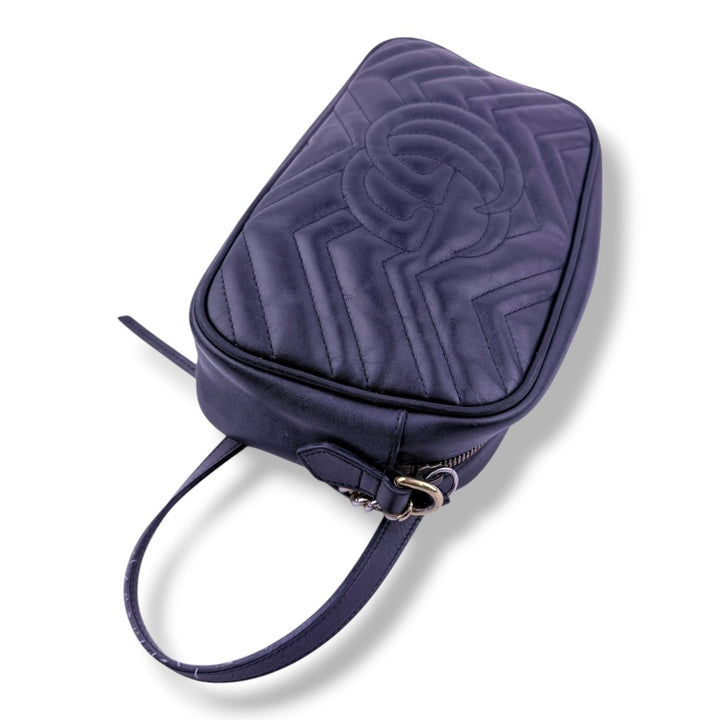 Gucci GG Marmont Black Leather Small Handbag - Lux Central